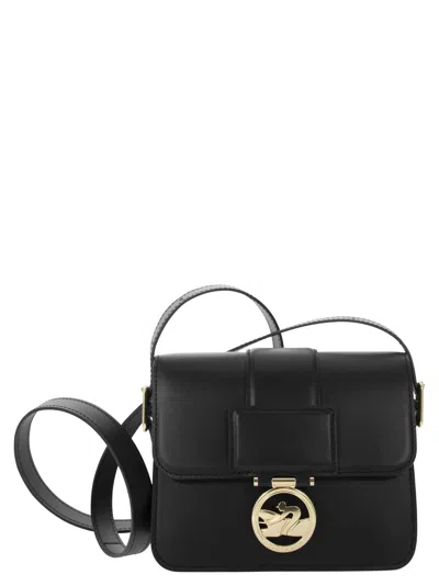 Longchamp Logo Plaque Fold-over Crossbody Bag In Black