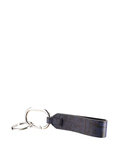 Longchamp Logo-plaque Keyring In Blue