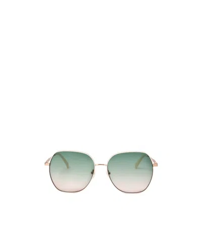 Longchamp Logo Sunglasses In Gold