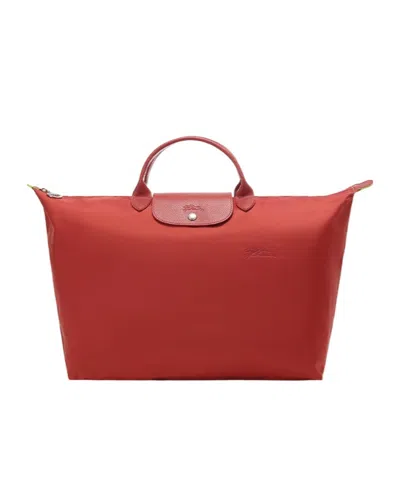 Longchamp Logo Zipper Handbag In Red
