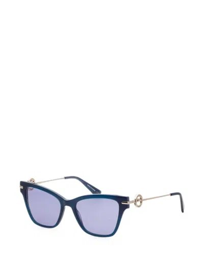 Longchamp Logo-plaque Cat-eye Sunglasses In Blue