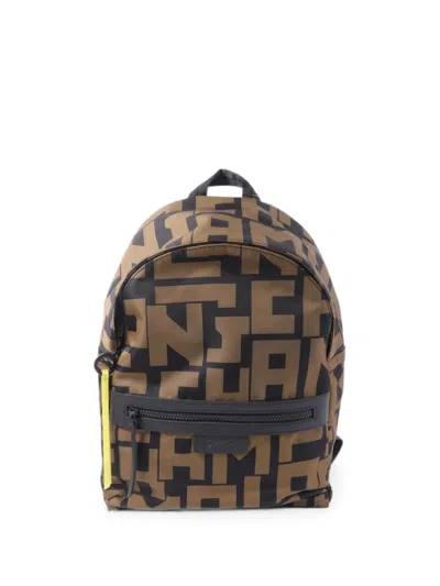 Pre-owned Longchamp Logo-print Backpack In Brown