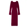 Longchamp Long Dress In Betterave