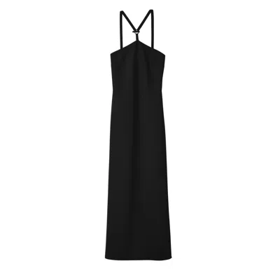 Longchamp Long Dress In Noir
