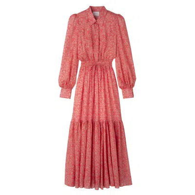 Longchamp Long Dress In Tomato