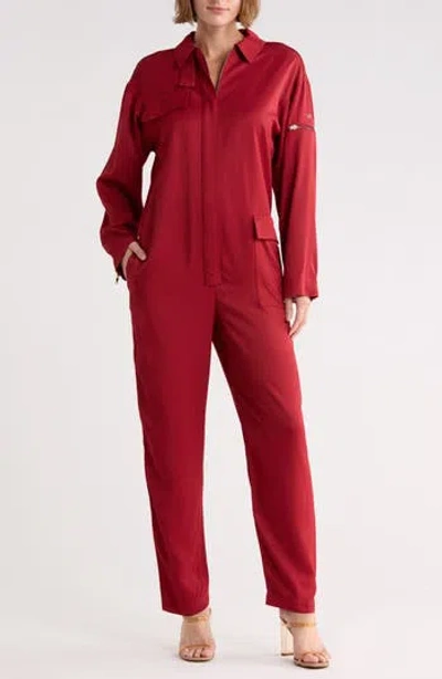 Longchamp Long Sleeve Jumpsuit In Brown
