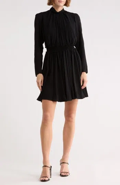 Longchamp Long Sleeve Minidress In Black