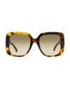 Longchamp Square Lo713s Sunglasses Woman Sunglasses Brown Size 53 Acetate In Brown