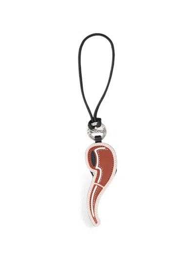 Longchamp Longcharm Pipe Keyring In Brown