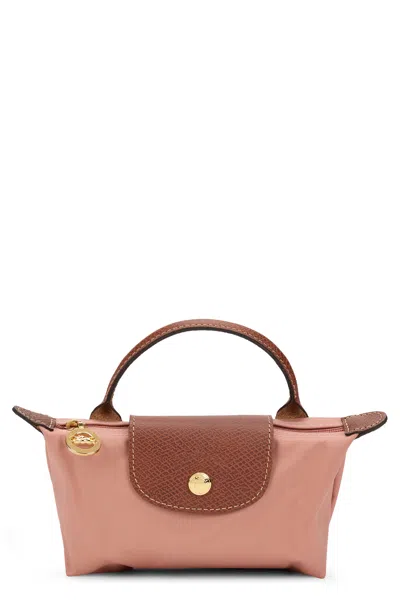 Longchamp Long-handle Mini Pochette Le Pliage Organizer In Pink