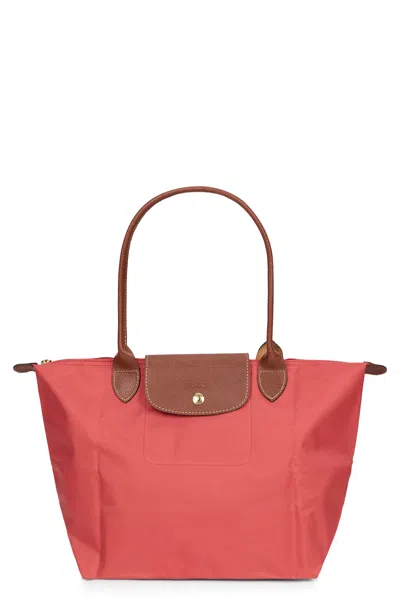 Longchamp Long-lasting Le Pliage Tote Handbag With Round Handles In Coral