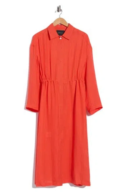 Longchamp Longline Coat In Orange