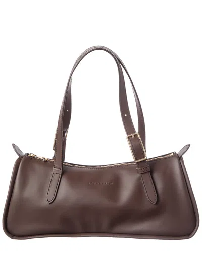 Longchamp Looong Leather Shoulder Bag In Purple