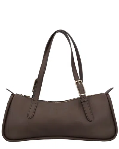 Longchamp Looong Leather Shoulder Bag In Brown