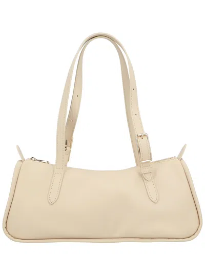 Longchamp Looong Leather Shoulder Bag In White