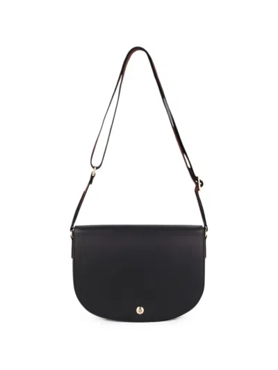 Longchamp M Épure Timeless Leather Shoulder Bag In Black