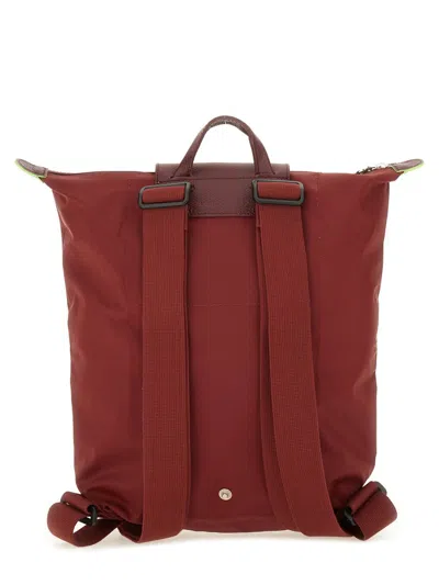 Longchamp "m Le Plaige" Backpack In Red