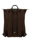 Longchamp "foldable Top Handle Adjustable Straps" Backpack In Brown