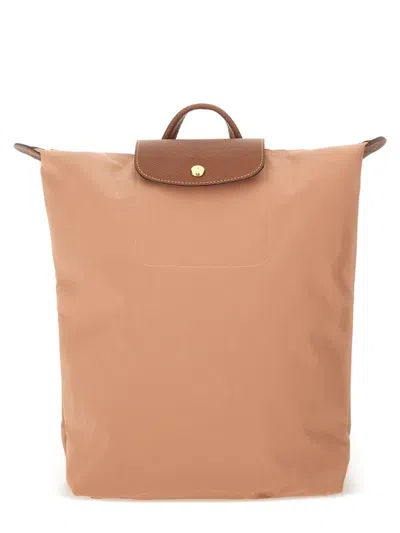 Longchamp "m Le Pliage" Backpack In Brown
