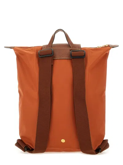 Longchamp "m Le Pliage" Backpack In Orange