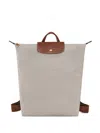 Longchamp M Le Pliage Front-flap Backpack In Neutral