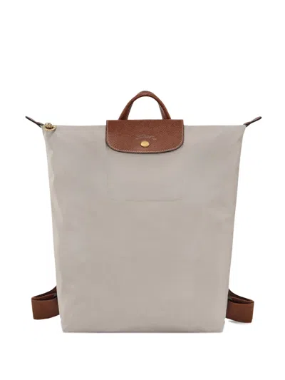 Longchamp M Le Pliage Front-flap Backpack In Neutral
