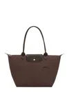 Longchamp 'm Le Pliage Original' Brown Tote Bag With Embossed Logo