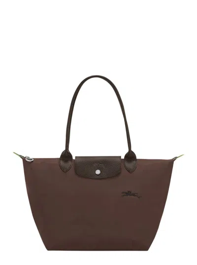 Longchamp 'm Le Pliage Original' Brown Tote Bag With Embossed Logo In Canvas Woman