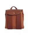 Longchamp 'm Le Pliage Original' Cognac Canvas Backpack In Brown