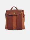 Longchamp 'm Le Pliage Original' Cognac Tela Backpack In Brown