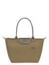 Longchamp 'm Le Pliage Original' Green Handbag With Embossed Logo