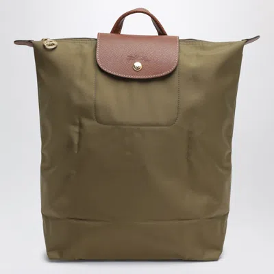 Longchamp M Le Pliage Original Olive Backpack In Purple