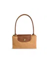 Longchamp 'm Le Pliage Original' Shoulder Bag In Suede Recycled Tela In Brown