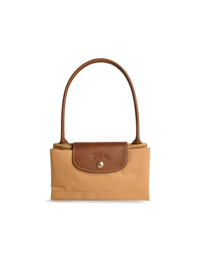 Longchamp 'm Le Pliage Original' Shoulder Bag In Suede Recycled Tela In Brown