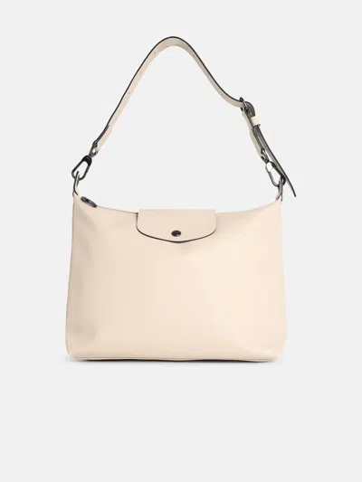 Longchamp 'm Le Pliage Xtra' Paper-coloured Leather Hobo Bag In White