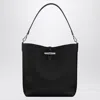 Longchamp M Le Roseau Black Hobo Bag In Black