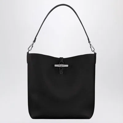 Longchamp M Le Roseau Hobo Bag In Black