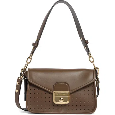 Longchamp Mademoiselle Calfskin Leather Shoulder Bag In Brown