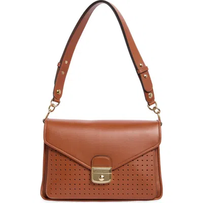 Longchamp Mademoiselle Perforated Shoulder Bag In Brown