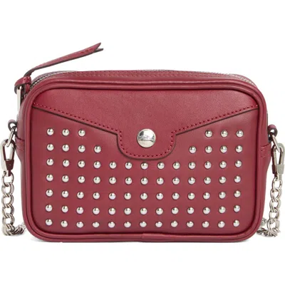 Longchamp Mademoiselle Studded Small Crossbody Belt Bag In Burgundy