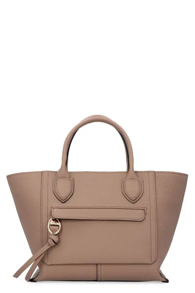 Longchamp Mailbox Leather Bag In Turtledove