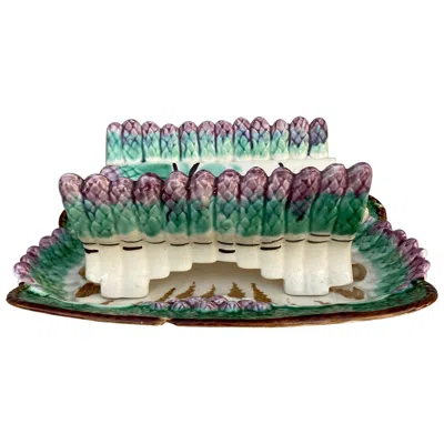 Pre-owned Longchamp Majolica Asparagus Platter , Circa 1890 In Gray