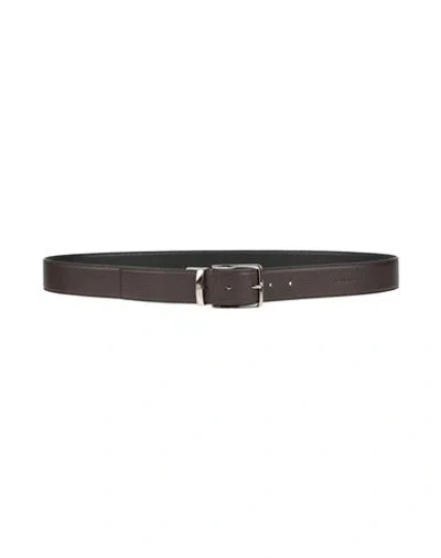 Longchamp Man Belt Dark Brown Size Onesize Cowhide