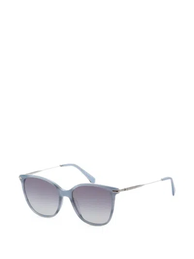 Longchamp Marble-effect Cat-eye Sunglasses In Blue