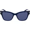 Longchamp Medallion 52mm Modified Rectangular Sunglasses In Blue