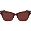 Longchamp Medallion 52mm Modified Rectangular Sunglasses In Brown