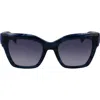 Longchamp Medallion 52mm Modified Rectangular Sunglasses In Black