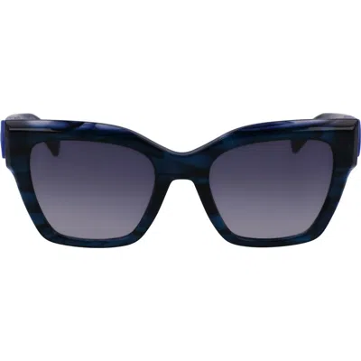 Longchamp Medallion 52mm Modified Rectangular Sunglasses In Black