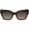 Longchamp Medallion 52mm Modified Rectangular Sunglasses In Striped Green