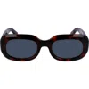 Longchamp Medallion 52mm Rectangular Sunglasses In Blue